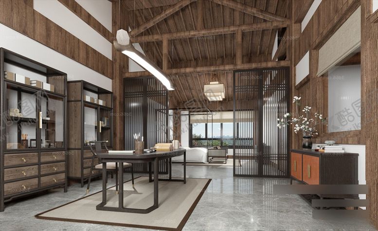 编号：49264209130549081383【酷图网】源文件下载-中式书房