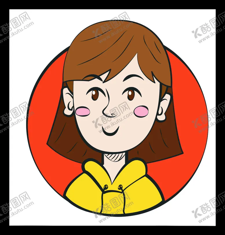 编号：89961402022335231855【酷图网】源文件下载-卡通女孩头像