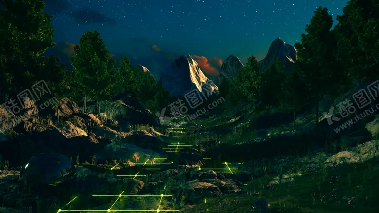 编号：91491810030528087271【酷图网】源文件下载-彩色插画山谷风景背景