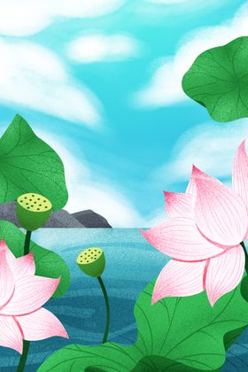 国画荷花