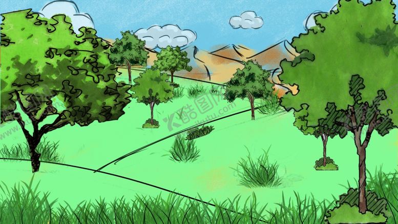编号：84817209091908276944【酷图网】源文件下载-手绘大自然