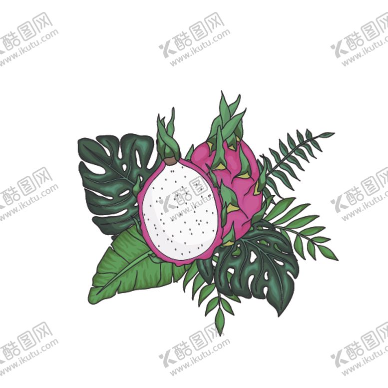 编号：87724609200736569618【酷图网】源文件下载-热带水果植物装饰图案