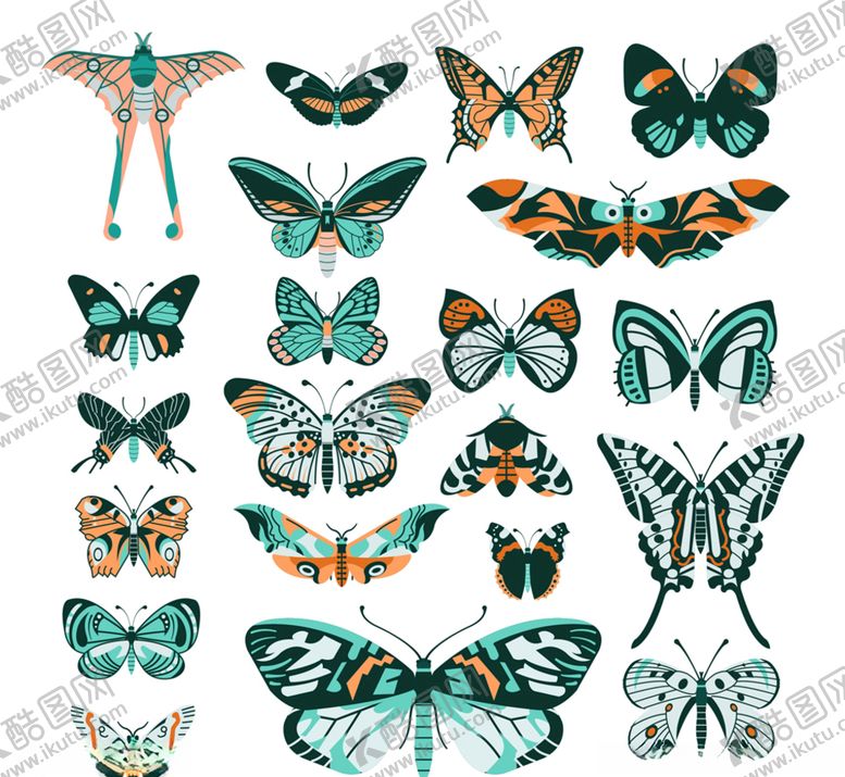 编号：16546809251326448241【酷图网】源文件下载-创意花纹蝴蝶