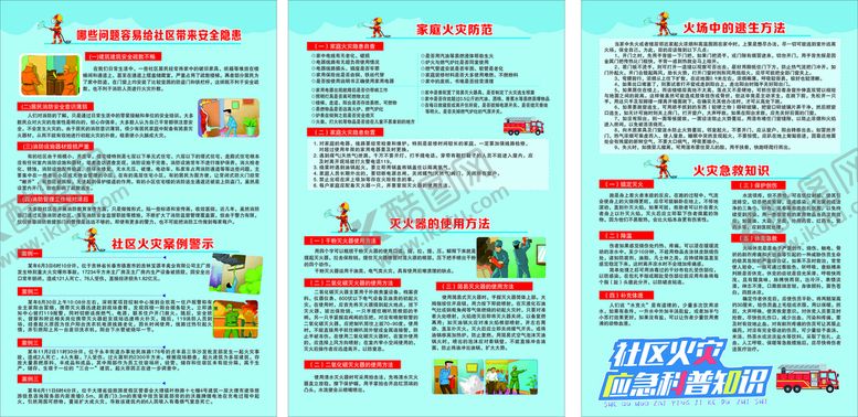 编号：81347202022132016503【酷图网】源文件下载-社区火灾应急科普知识 