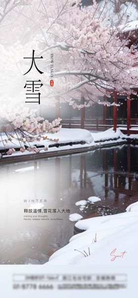 地产创意雪花大雪节气单图