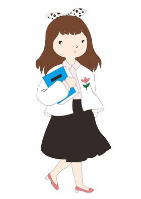 卡通女孩简笔画CDR蝴蝶结高贵鞋