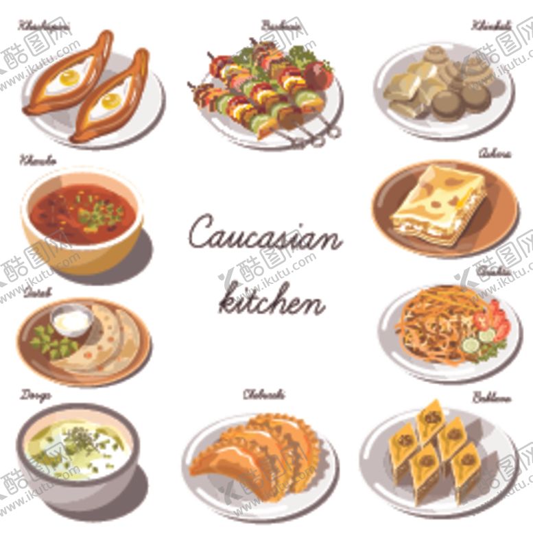 编号：85971509210942205899【酷图网】源文件下载-手绘西餐美食