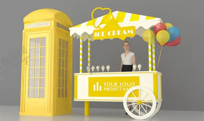 编号：55414709111238223179【酷图网】源文件下载-网红雪糕车