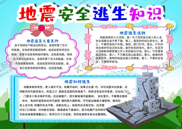 编号：39488802050647467276【酷图网】源文件下载-地震安全逃生知识宣传