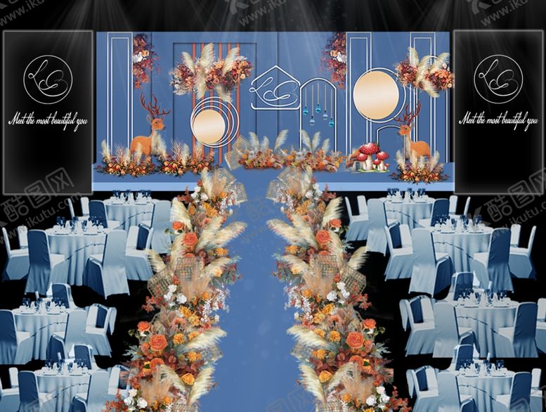 编号：66586809281238581726【酷图网】源文件下载-蓝色婚礼