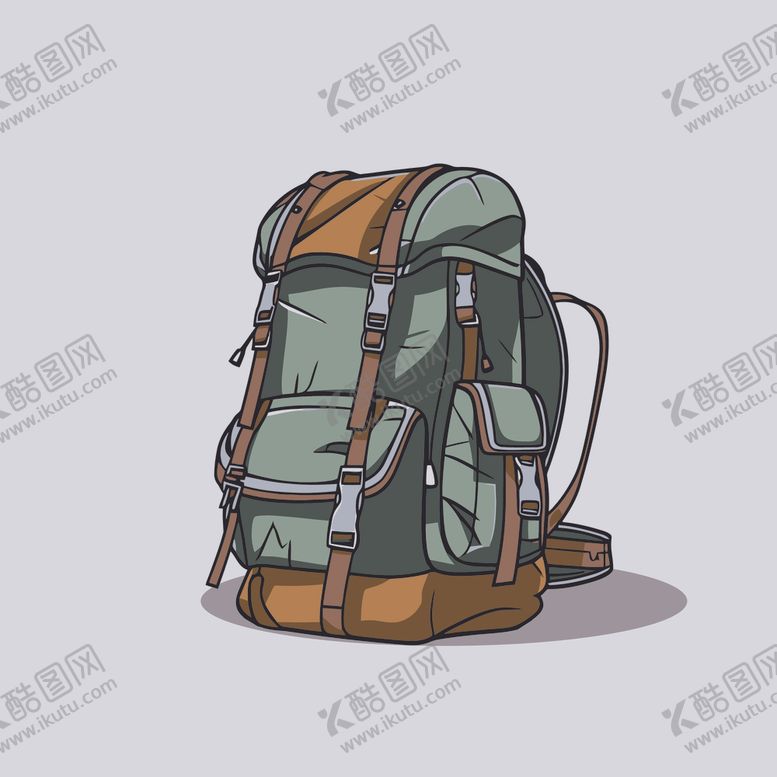 编号：48892302050445394887【酷图网】源文件下载-户外背包旅行包矢量简笔画