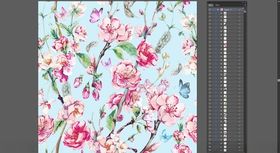 唯美热带雨林风格红花绿叶碎花