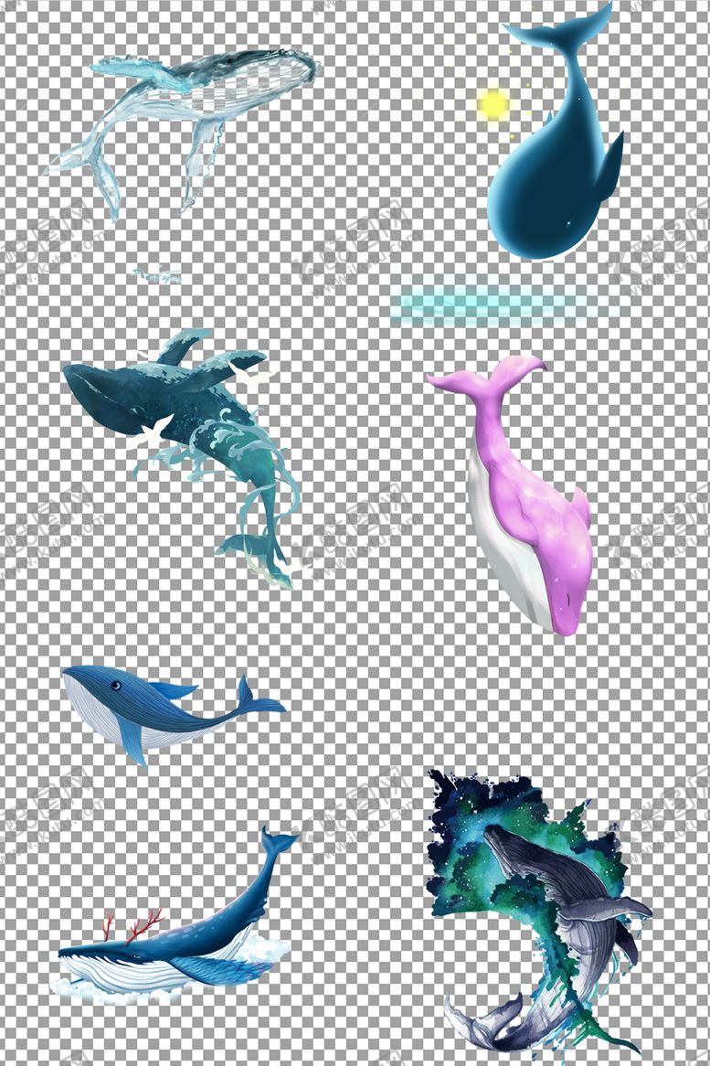 编号：92490609240746519149【酷图网】源文件下载-手绘鲸鱼