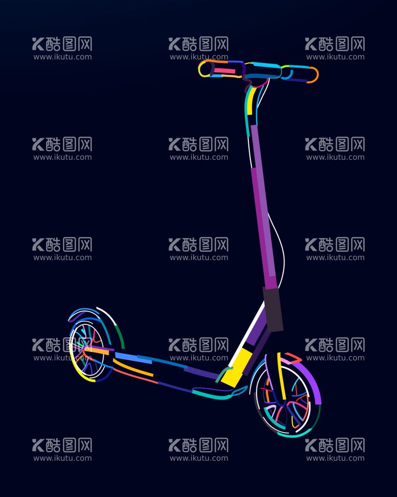 编号：64909912201215536344【酷图网】源文件下载-电动滑板车