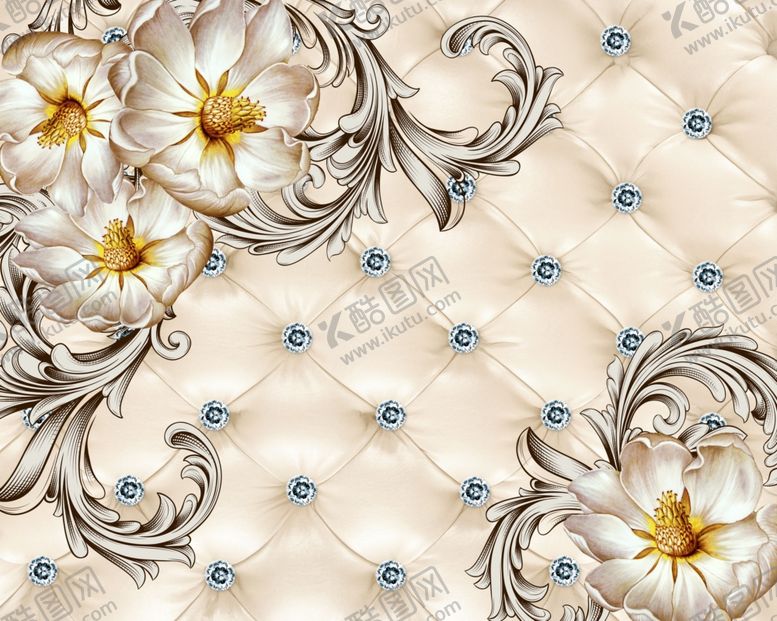 编号：71887510312125206103【酷图网】源文件下载-花卉背景墙
