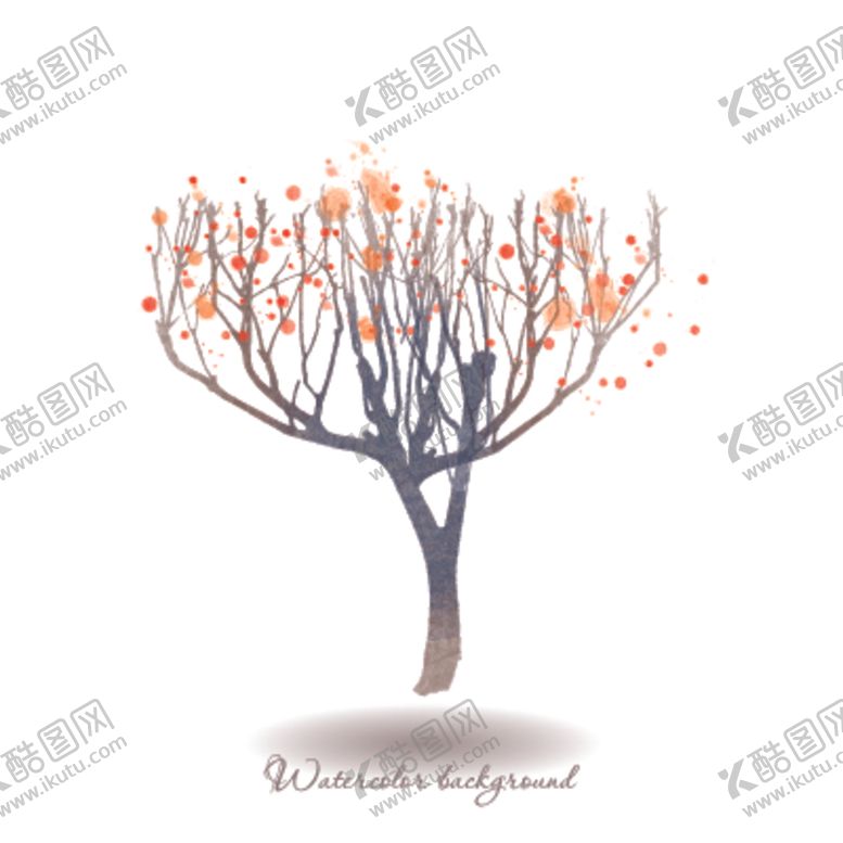 编号：46356110172351463934【酷图网】源文件下载-梦幻水彩植物树木插画