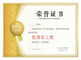 荣誉证书底纹个人优秀员工