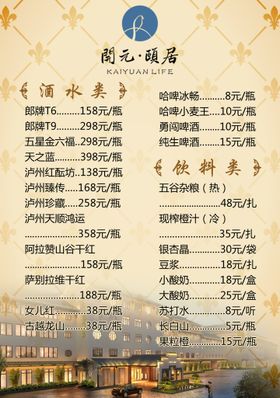 编号：53374510160203138820【酷图网】源文件下载-酒水牌 