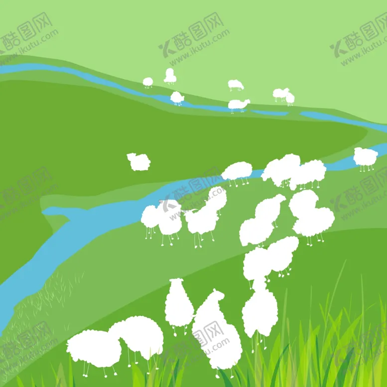 编号：43432401270640263877【酷图网】源文件下载-矢量羊群