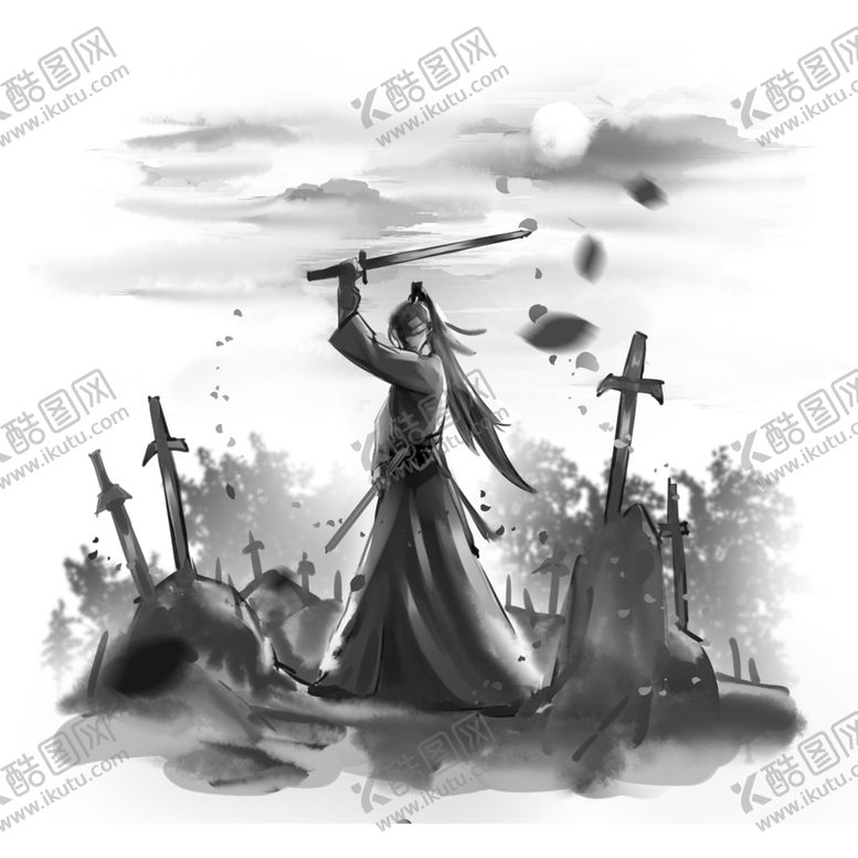 编号：83846109201508585013【酷图网】源文件下载-水墨武侠人物