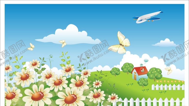 编号：87285807122239248397【酷图网】源文件下载-精美风景蓝天白云花花