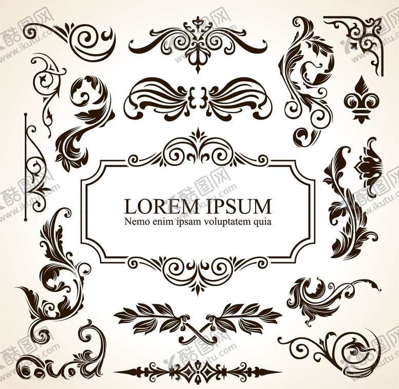 编号：90460809291505276891【酷图网】源文件下载-欧式花纹欧式边框欧式花边