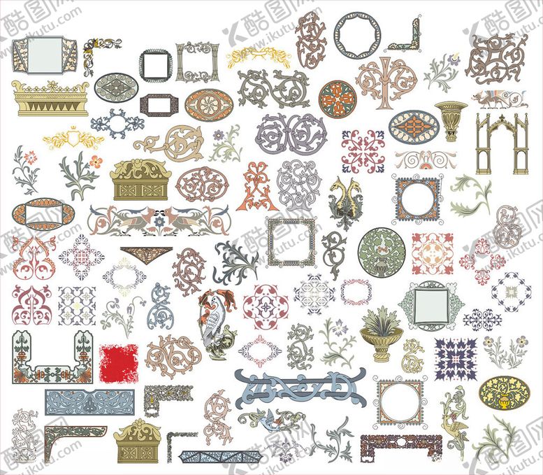 编号：53300110152047542750【酷图网】源文件下载-角花边框花纹花边