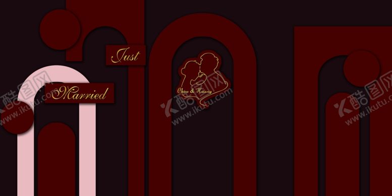 编号：59267804010143043163【酷图网】源文件下载-深红色婚礼新中式婚礼