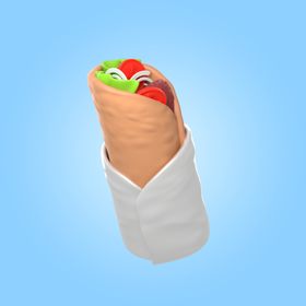 卷饼3D模型食物食品立体食物