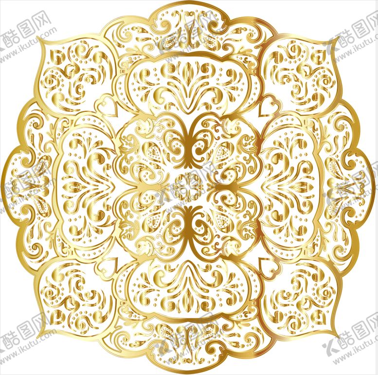 编号：16908909081446598554【酷图网】源文件下载-金色精美传统花纹图案