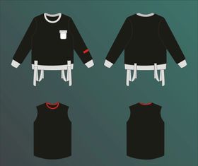 服装设计效果图卫衣背心矢量图