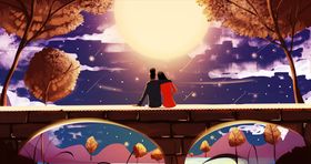 中秋插画海报设计佳节