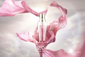 粉色飘带缠绕的梦幻伞