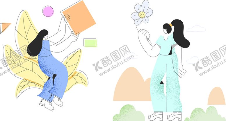 编号：52993410180014215220【酷图网】源文件下载-创意抽象人物插画  