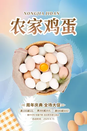 农家土鸡蛋活动海报