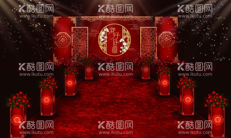 编号：49175111251049432604【酷图网】源文件下载-红色中式婚礼效果图