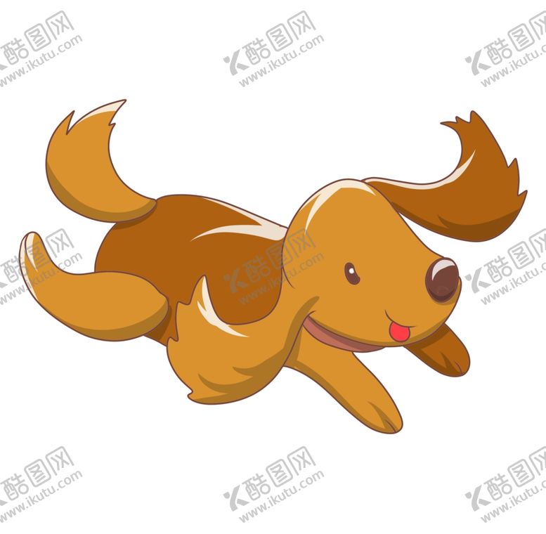 编号：74532604300119129605【酷图网】源文件下载-快乐奔跑的小狗插画