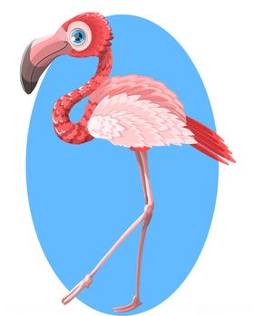 火烈鸟卡通插图