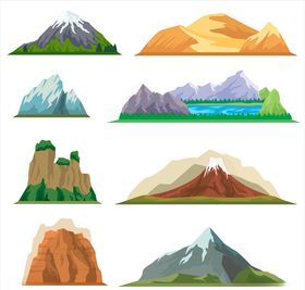 手绘山峰