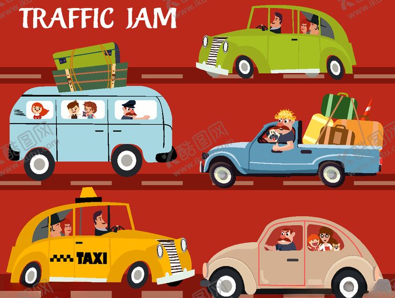 编号：92522110032043078301【酷图网】源文件下载-创意交通阻塞场景