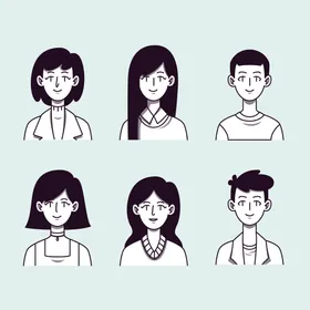 卡通人物头像形象简约简约大方男生女生