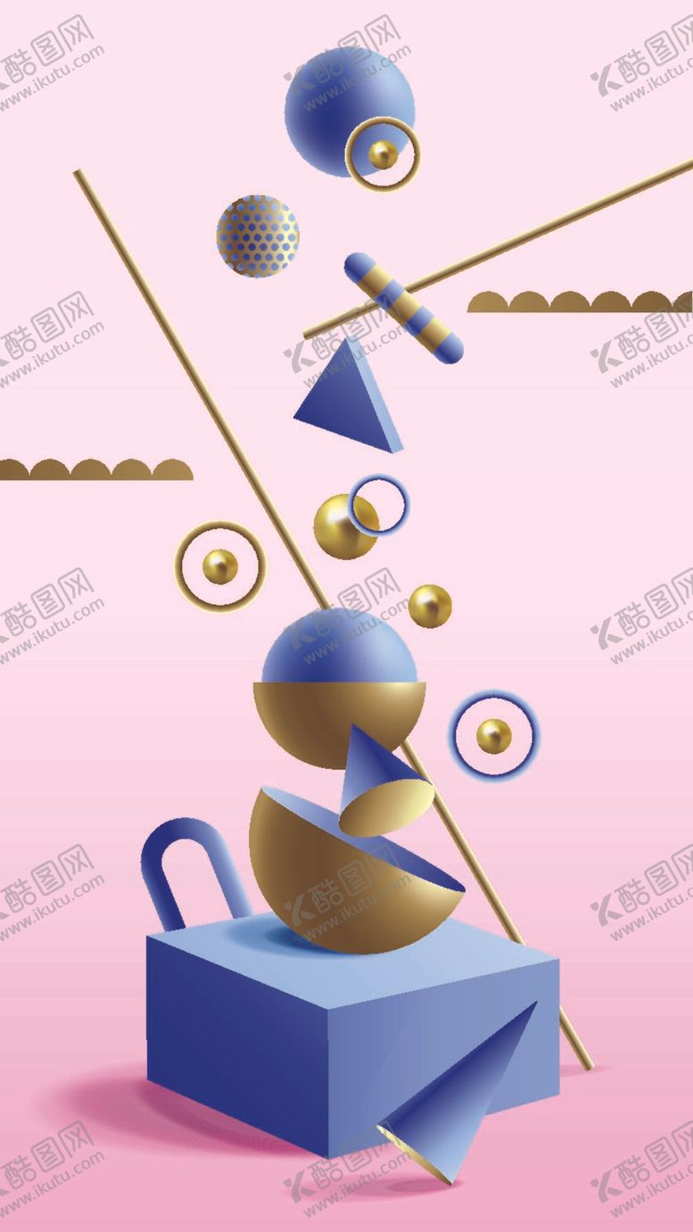 编号：31414911241342588424【酷图网】源文件下载-3D立体创意炫彩抽象几何图形