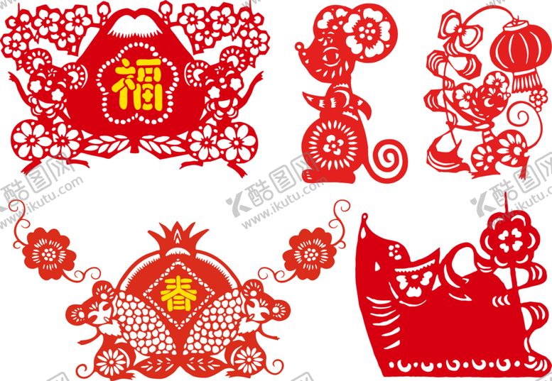 编号：30148209160826169329【酷图网】源文件下载-剪纸鼠年