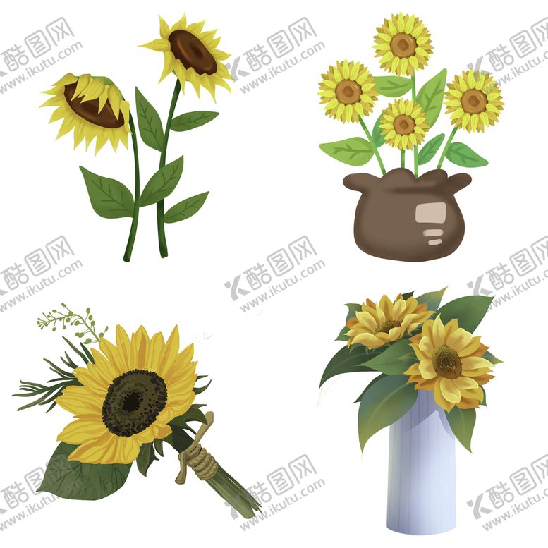 编号：12367410080229223216【酷图网】源文件下载-可爱卡通手绘向日葵太阳花