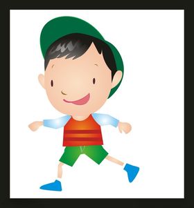 手绘儿童男孩
