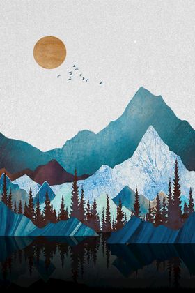 中国风背景画山水画展板山水画素材素材