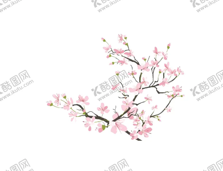 编号：41918402130359312300【酷图网】源文件下载-手绘粉色桃花免扣素材图片
