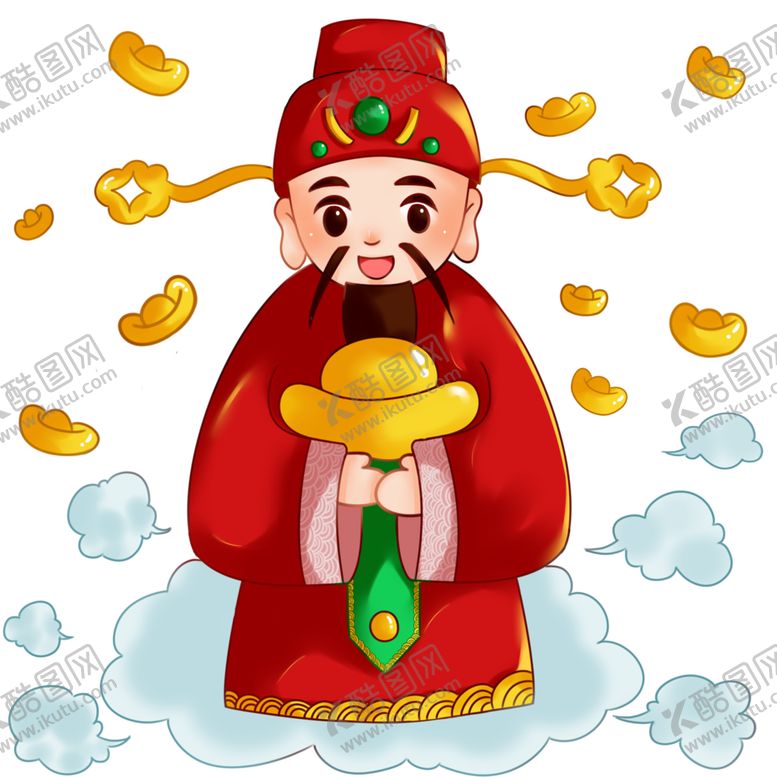 编号：98616009091047035814【酷图网】源文件下载-新年财神拜年PNG素材
