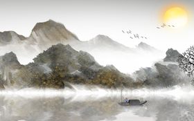 水墨山水背景