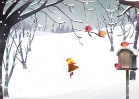唯美小清晰雪景插画
